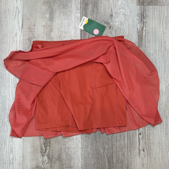 HALARA High Waisted Drawstring Contrast Mesh 2-in-1 Pocket Flowy Skort size M - Picture 4 of 12